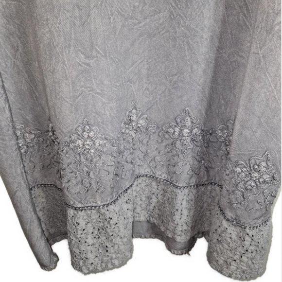 raya sun Embroidered Grey Dress Size Small - Picture 3 of 6